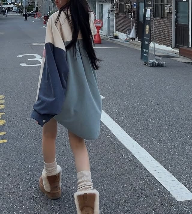 sp-002 拼色寬鬆潮流襯衫外套