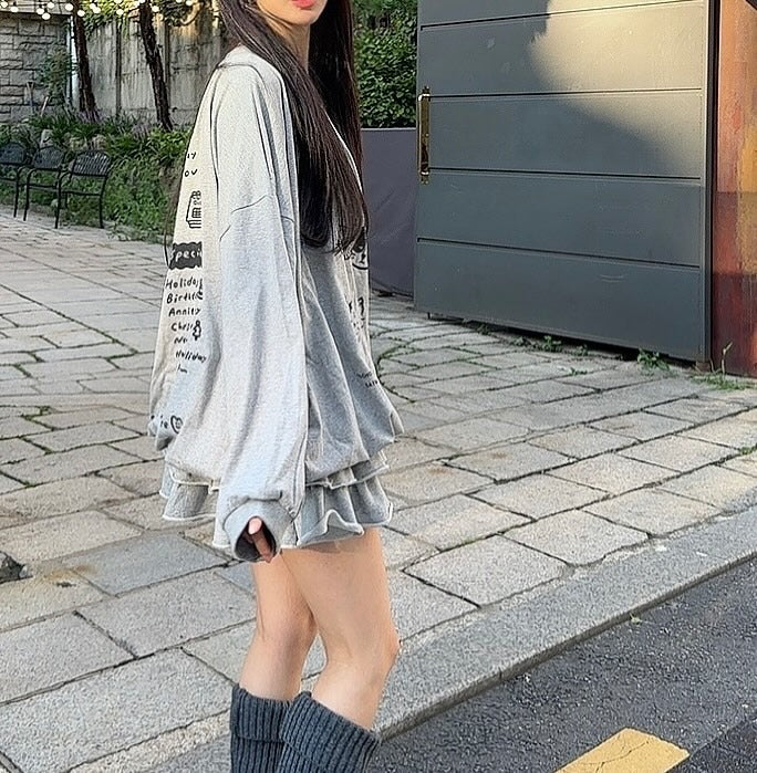 s001t 甜美貓咪百褶短裙套裝﻿